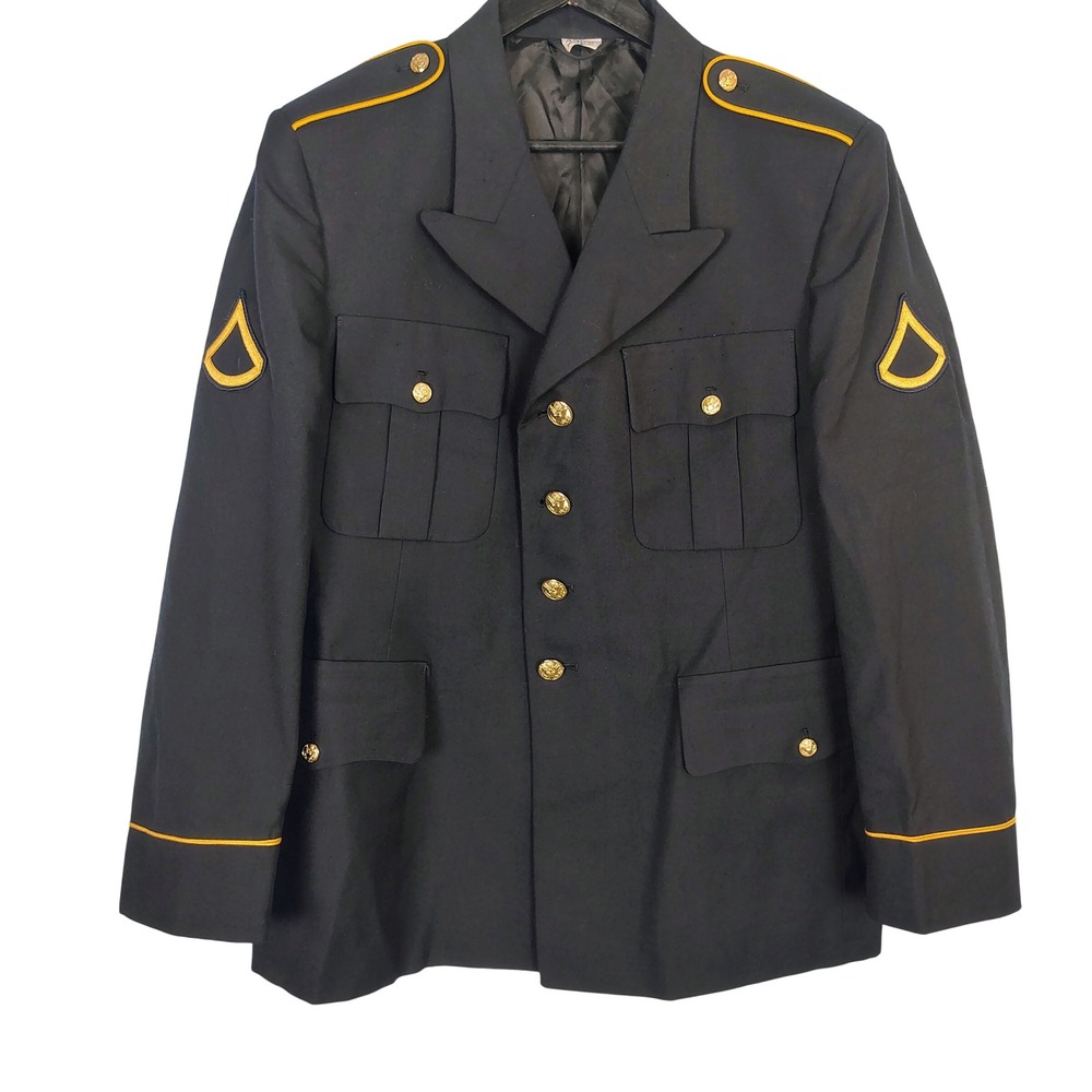 DeRossi & Son US Army Service Uniform Dress Blue 450 Coat Jacket 43SC PFC Patch